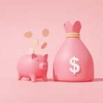 豚の貯金箱とお金